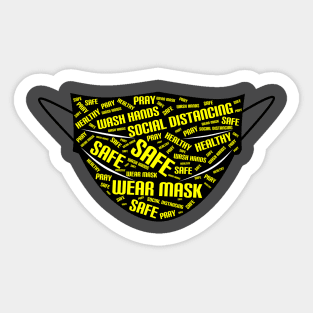 always wear your mask in this pandemic covid19 situation, stay safe and health Sticker